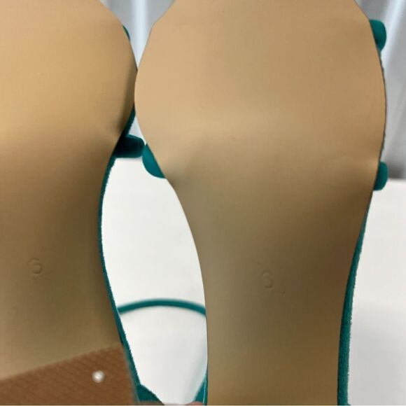 FSJ Women Suede Open Toe Chunky Heels Strappy Sandals Vacation Shoes Party Shoes - Picture 5 of 7